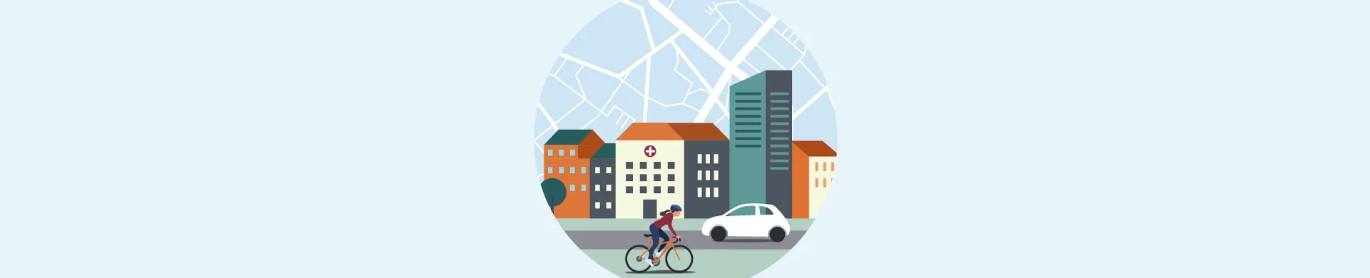 Illustration med samhällsplanering