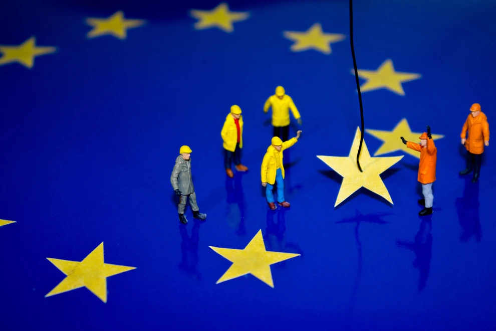 EU flagga under konstruktion
